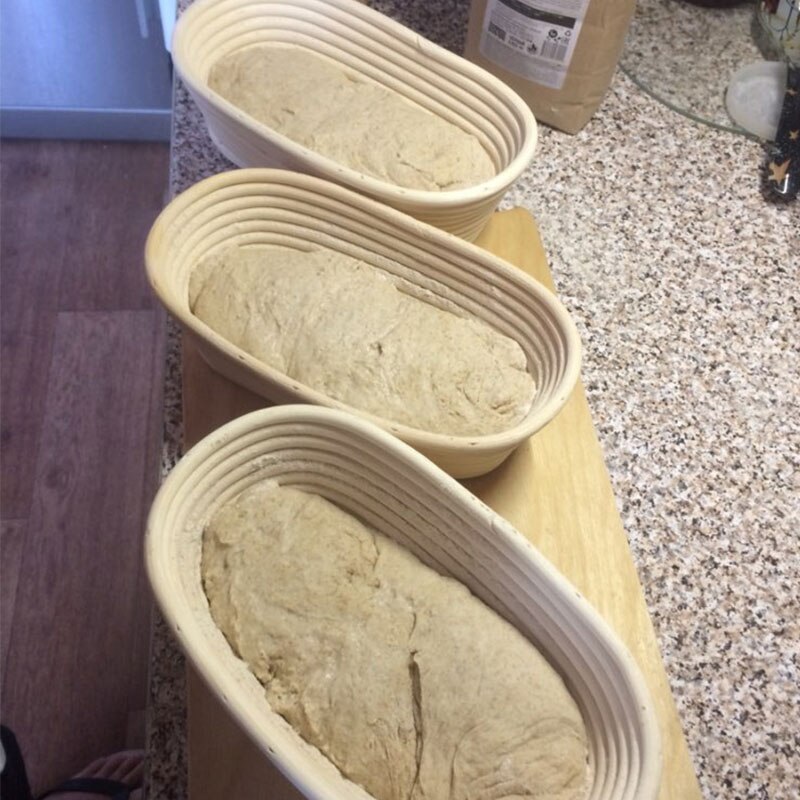 Cesta de fermentación de ratán Natural, cesta REDONDA/Ovalada para pan, masa de mimbre, cestas de prueba de masa de ratán