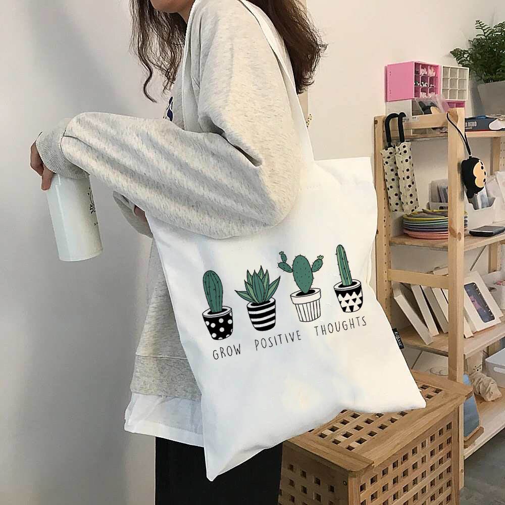 Corea Ulzzang montaña impresión de las mujeres bolso de la lona de las mujeres ocasionales bolsa de gran capacidad bandolera de dibujos animados Y2K las mujeres bolsas de compras