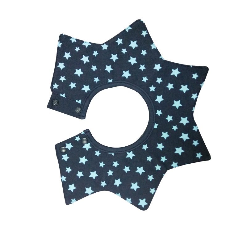 Slabbers Katoen Bloem Ster Babador Vier Layer Waterdichte Kwijl Handdoek Bib Swivel Snap Achthoekige Circulaire Rijst Zak