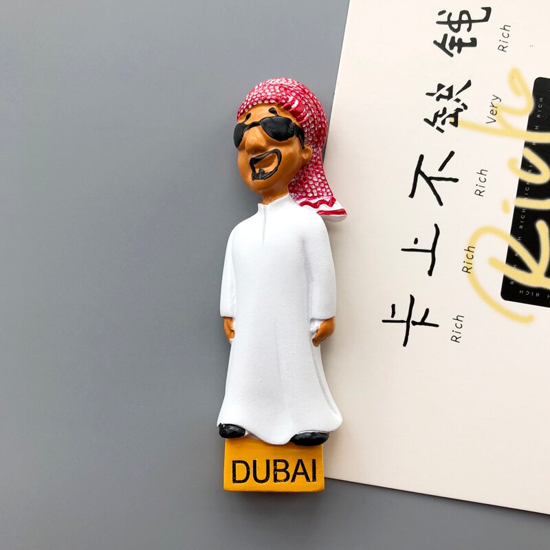 Dubai Regal Refrigerator Magnet 3D Character Fridge Magnet Magnet Resin Magnetic Fridge Magnet Tourist Souvenir