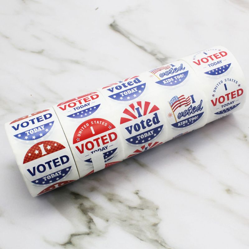 500 Pieces Stickers Patriotic Election Stickers Waterproof Decals for Election Day Parade Celebrations
