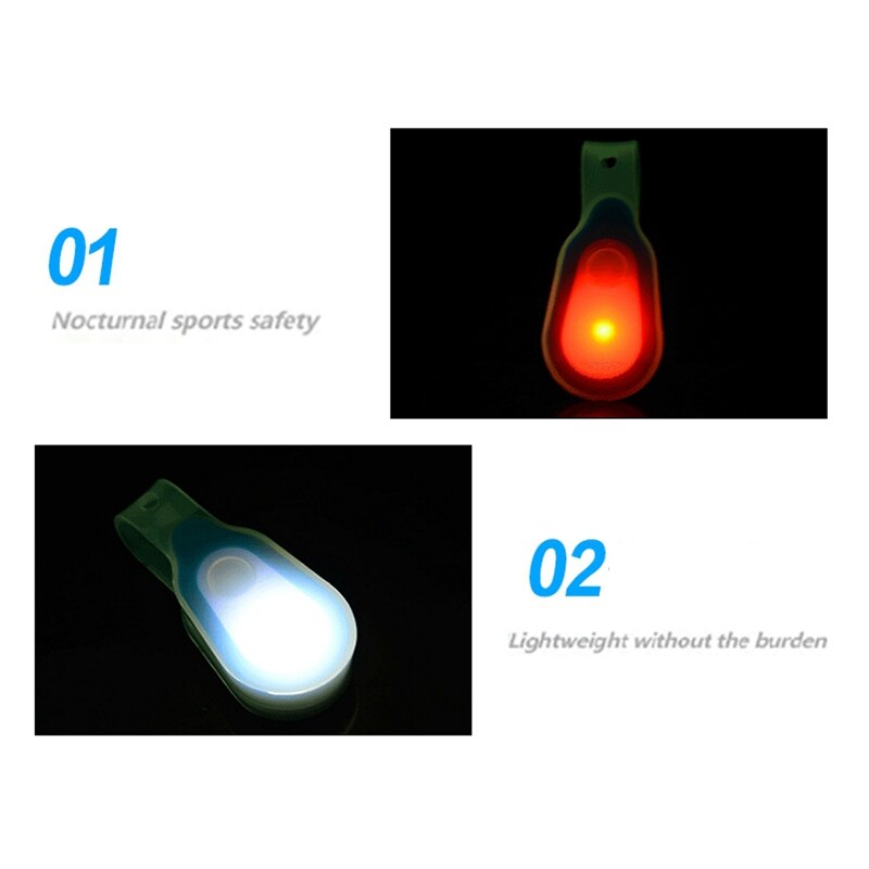 2Pcs LED Flashlight Clip on To Clothing LED netic Lights Running Button Silicone Clip Lamp for Hiking Running