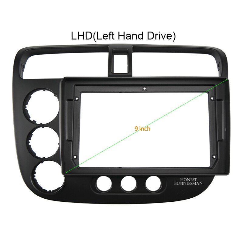 9 Inch Fasxia Auto Audio Frame Autoradio Fascia, Gps Navigatie Fascia Panel Is Geschikt Honda Civic 2005: LHD BLACK