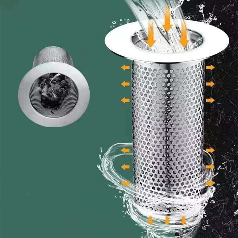 Roestvrijstalen gootsteenfilter Mesh Afvoerputje Filter Mesh Aanrecht Anti-verstopping Filter Badkamer Haarvanger Gootsteenaccessoires