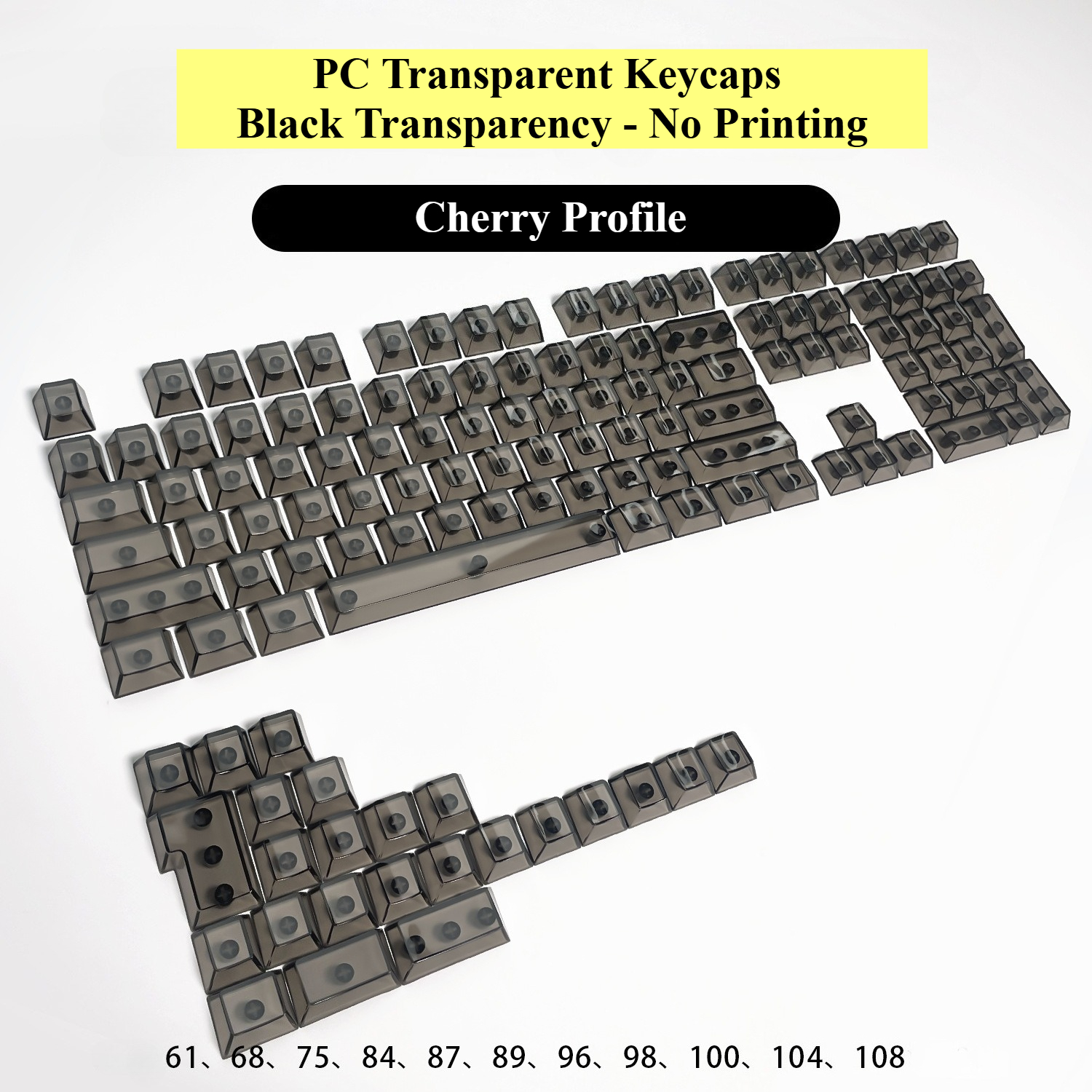 Fully Transparent Ice Cube Keycaps PC Transparent Cherry Profile Keycaps for Gaming Mechanical Keyboard Key Caps Custom Keyboard: Cyan