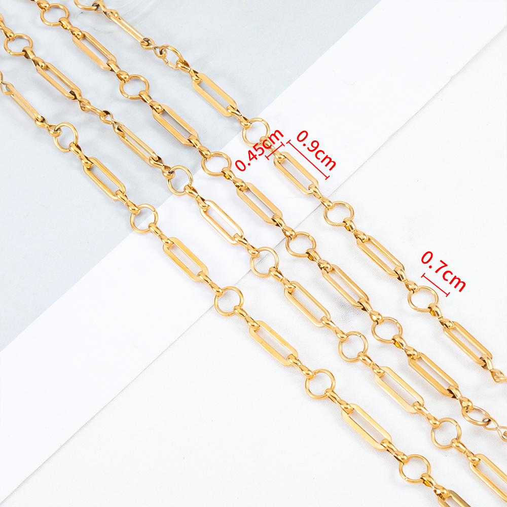 Cadena de acero inoxidable de 1 metro, marco de barra larga, cadena circular redonda para collar DIY, pulsera, accesorios para hacer joyas,