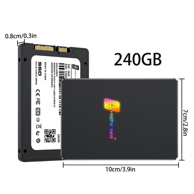 C1FD 2.5Inch SATA3.0 Internal Hard Drive HDD Solid State Drive Optimized SSD SATA III 6Gb/s Black 60GB-1TB Large Capacity: 240GB