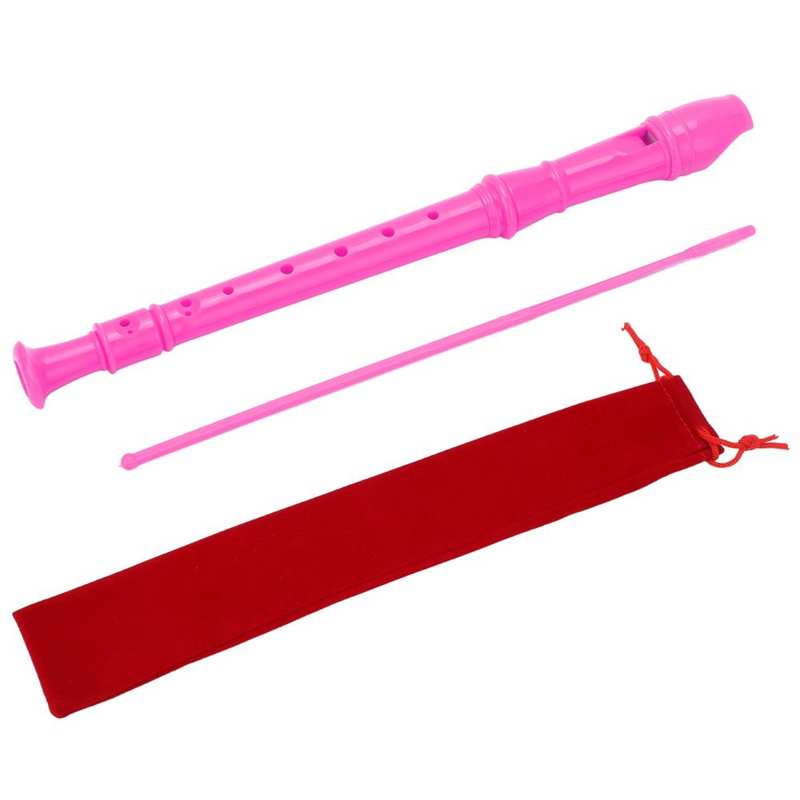 Muzikale Recorders Abs Eenvoudige Reiniging 8 Gat Recorder Clear Voice Beter Afdichting Voor Muziek Cursussen: rose Red