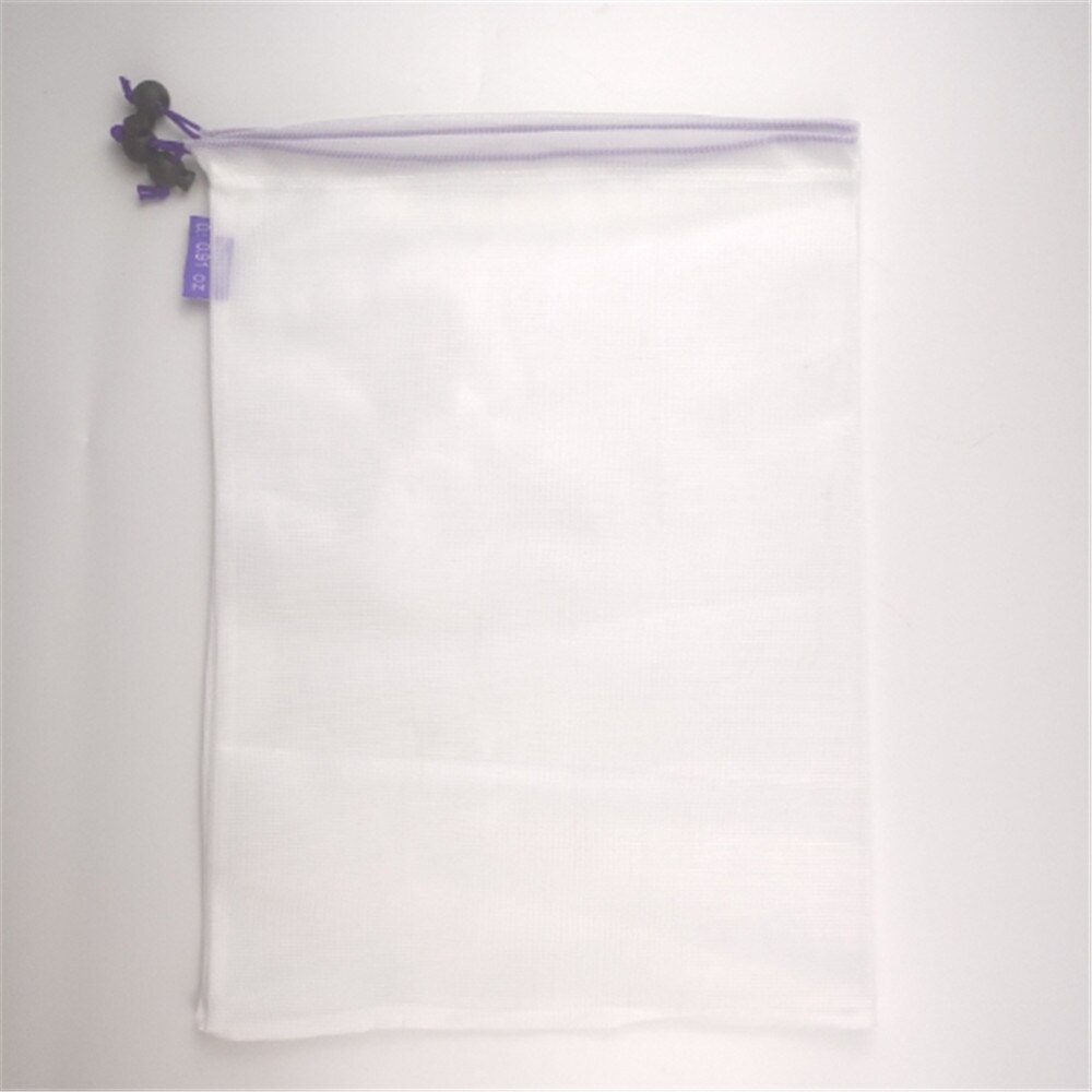 1PC Reusable Mesh Kitchen Storage Bags Washable Eco Friendly Bag For Grocery Supermarket Fruit Vegetable Toys Sundries Storage: Larger