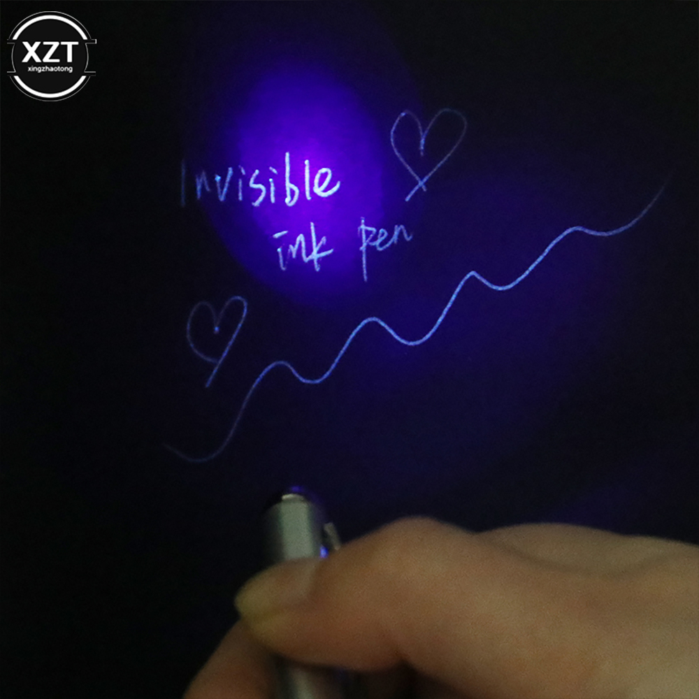 Bolígrafo de tinta Invisible con luz Uv, escritura a mano oculta, bolígrafos novedosos, suministros escolares de oficina, bolígrafo mágico secreto
