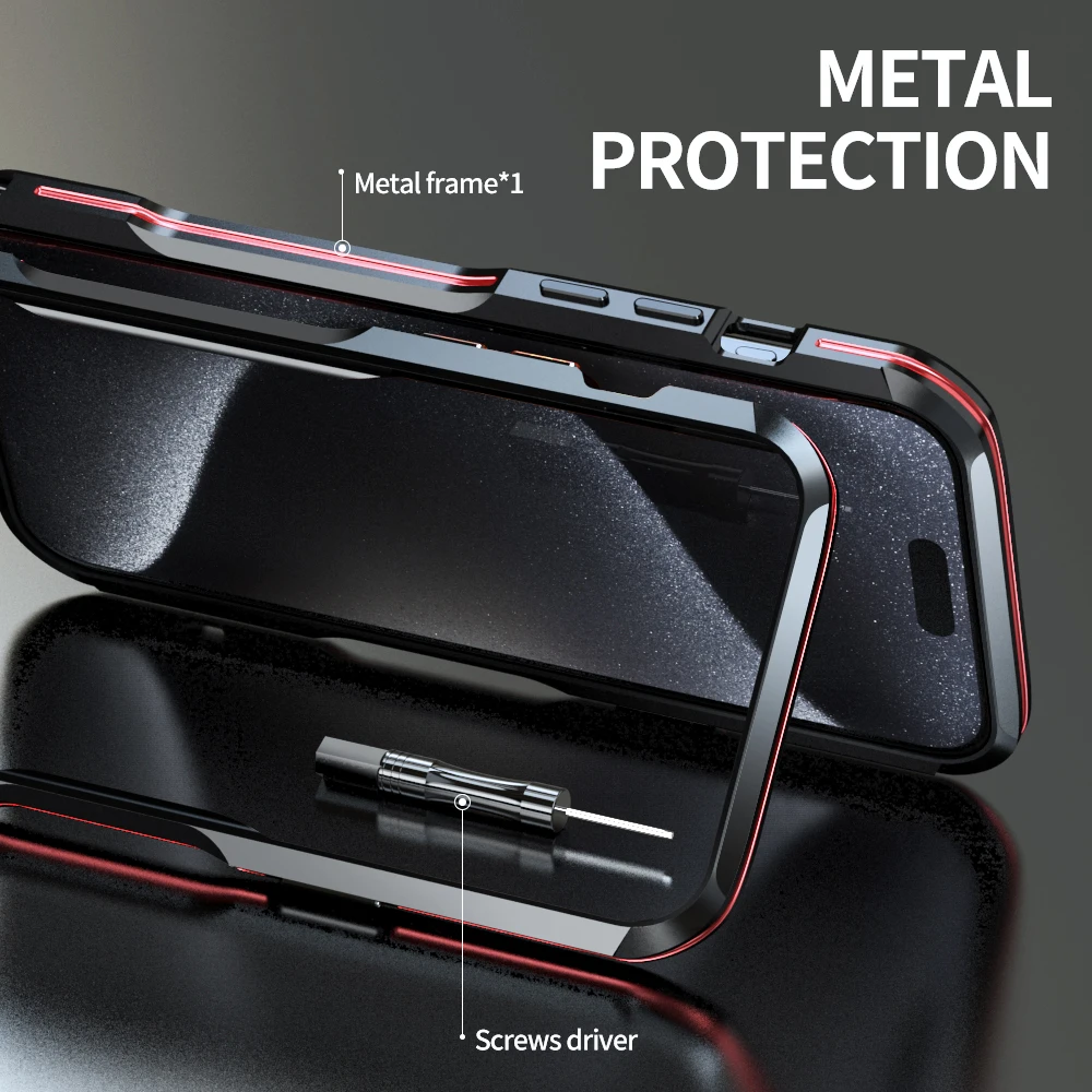 LUPHIE Metal Bumper For iphone 15 Pro Max Alloy Frame 14 Plus 13 Mini 12 11 Light Weight Aluminum Shockproof Case Cover Funda