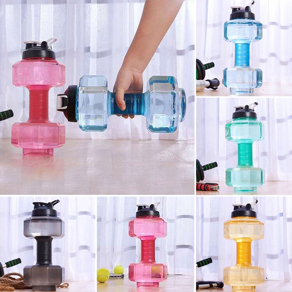 2.2L Grote Capaciteit Multifunctiona Halter Vorm Water Fles Draagbare Sport Gym Fitness Petg Push Cap Waterkoker Met Handvat