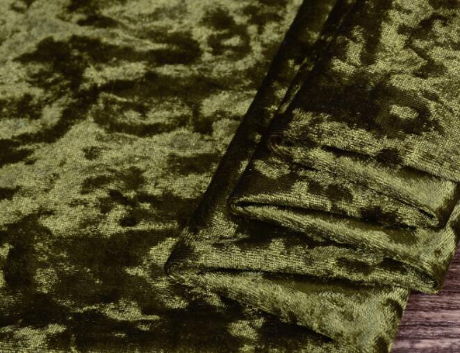 Sammetstyg tyg skrynkligt vackert silkeslent velourtyg för sammetsklänning kläder lyxigt mjuk sammet hemtextilgardin: 9 oliv