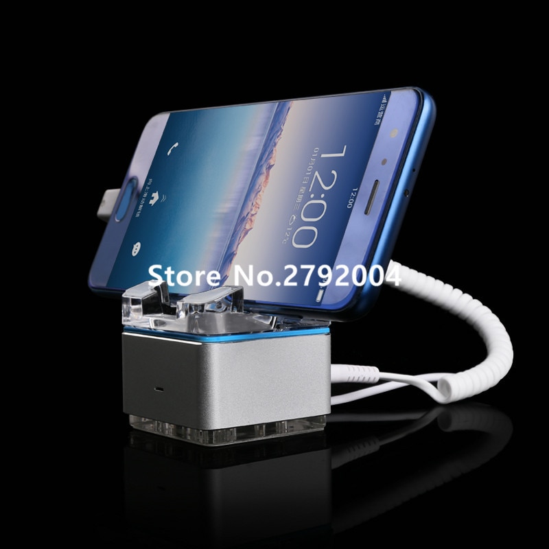 Acrylic mobile cell phone security display stand Iphone anti-theft holder with alarm device for retail shop show