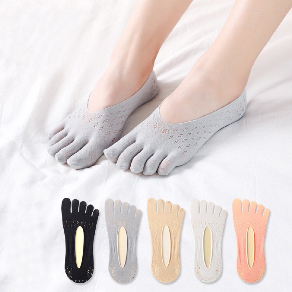 Vijf-Vinger Sokken Vrouwelijke Ultradunne Vrouwen Zomer Sok Funny Teen Onzichtbare Silicone Anti-Slip Ademend Anti-Wrijving sokken