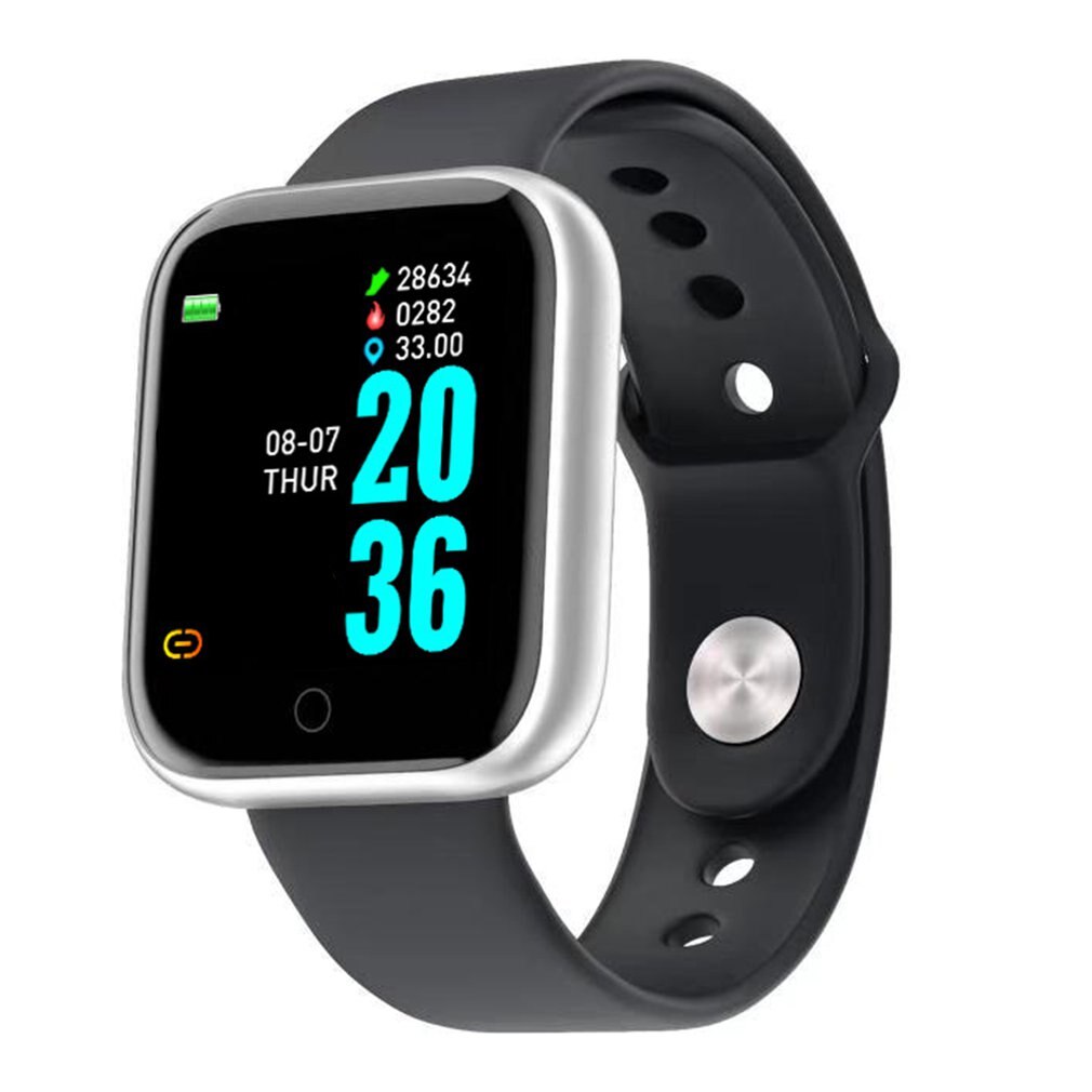 Smart watch  y68 vattentät tracker fitness armband för ios för android användbar sport träning fitness smart armband: Silver svart