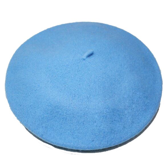 pas cher nouvelles femmes laine solide couleur béret femme Bonnet casquettes hiver tout assorti marche chapeau casquette 20 couleur: sky blue