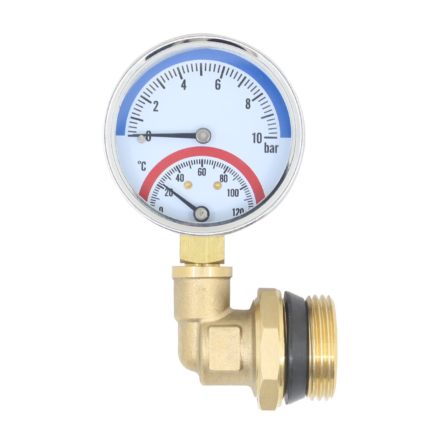 1/4 "Temperatuur Manometer Meter Buitendraad Thermometer Monitor Dual Display Vloerverwarming