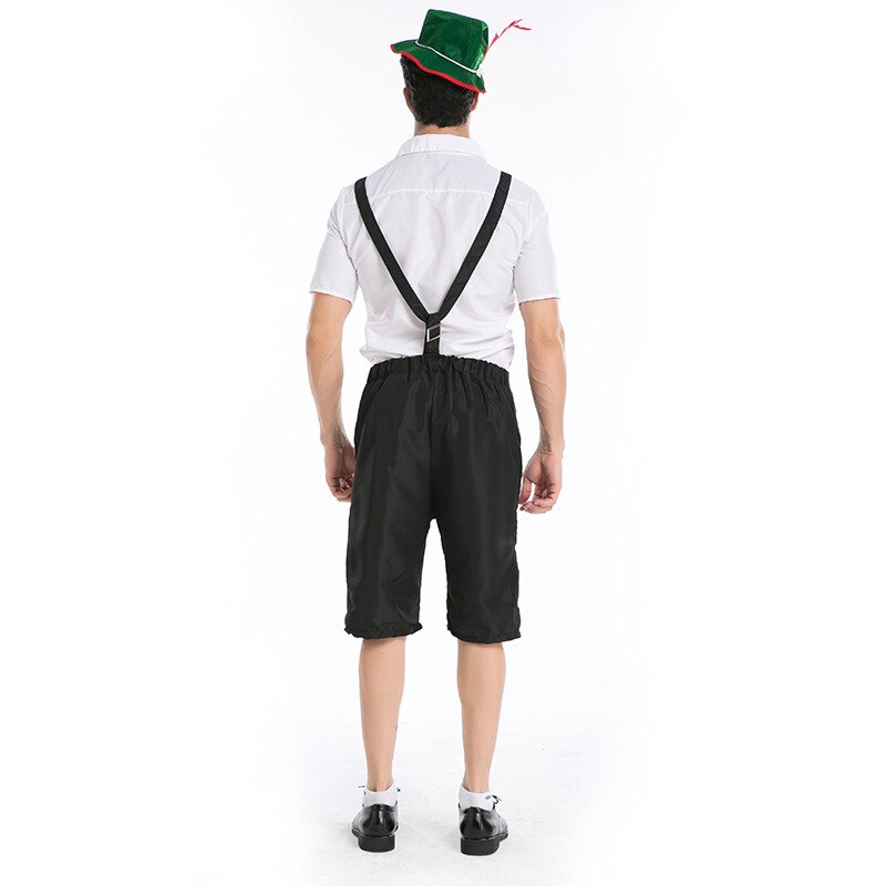 Lederhosen Oktoberfest disfraces hombres blanco Top tradicional alemán bavariano cerveza masculino Cosplay Halloween Festival ropa