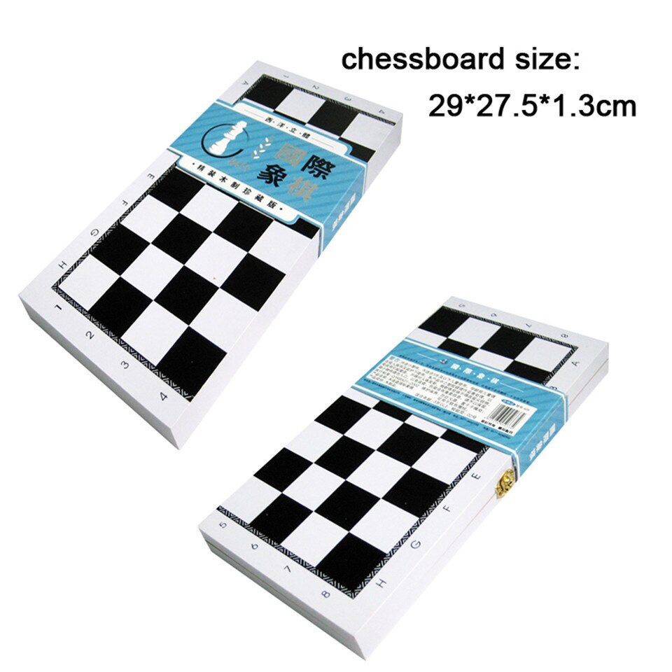 BSTFAMLY Wood Chess Set Chessman Game of International Chess 29x27.5x1.3cm Folding Chessboard Wood Chess Game I34