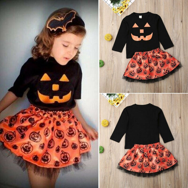 Baby Meisje Tops Rokken Jurk Set Outfits Peuter Fall Winter Halloween Kleding