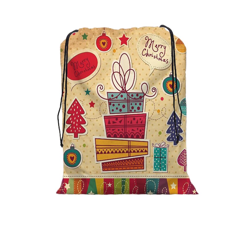 De zak vrolijke kerst print tas kerst trekkoord tassen dames multi-stijl reisrugzak wolesale
