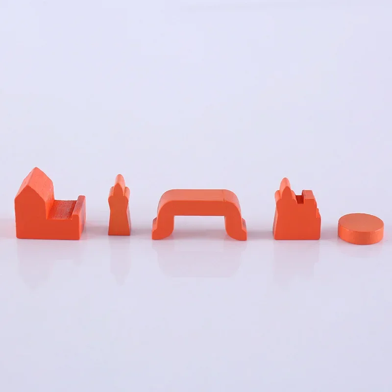 1 set di accessori per giochi da tavolo da gioco colorati con marchio in legno