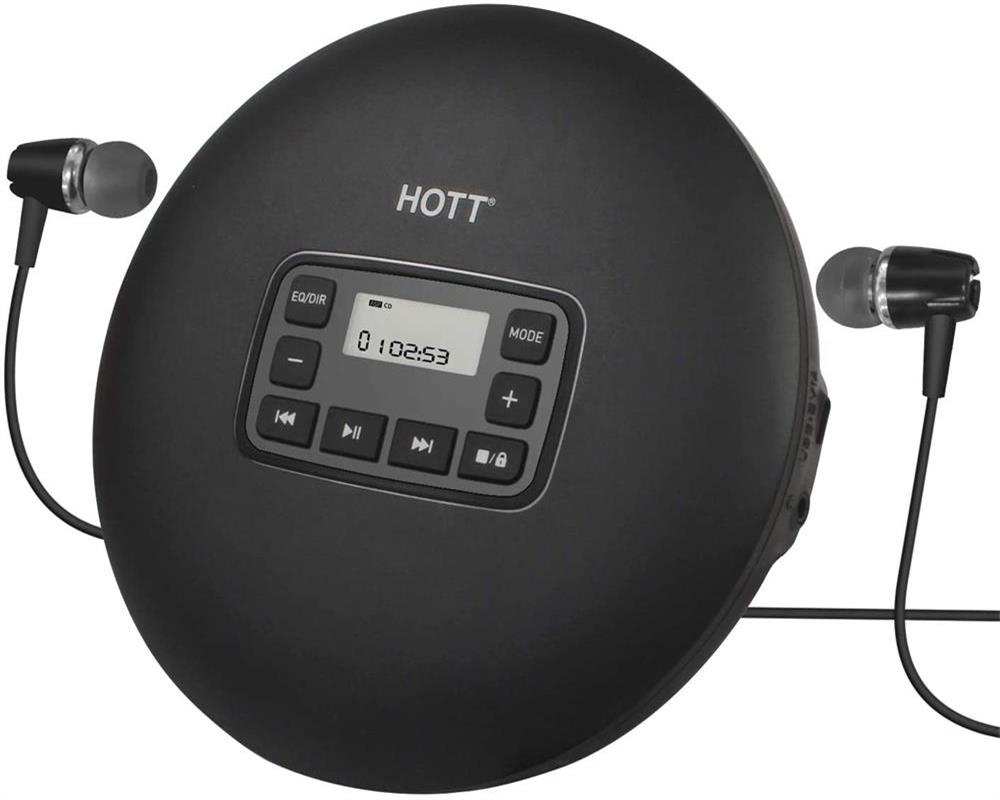 Baladeur de CD de musique de lecteur de CD de HOTT CD204Portable avec l'affichage d'affichage à cristaux liquides lecteur de musique de CD avec Anti-saut/antichoc pour le voyage à la maison et la voiture