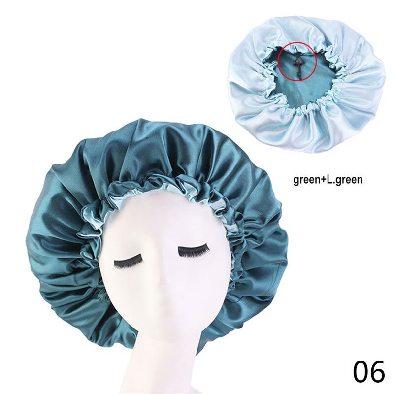 Pañuelo de satén para la cabeza para mujer, gorro elástico para dormir de noche, gorro para el cuidado del cabello, gorro de belleza, banda elástica para la cabeza, 1 unidad: style06