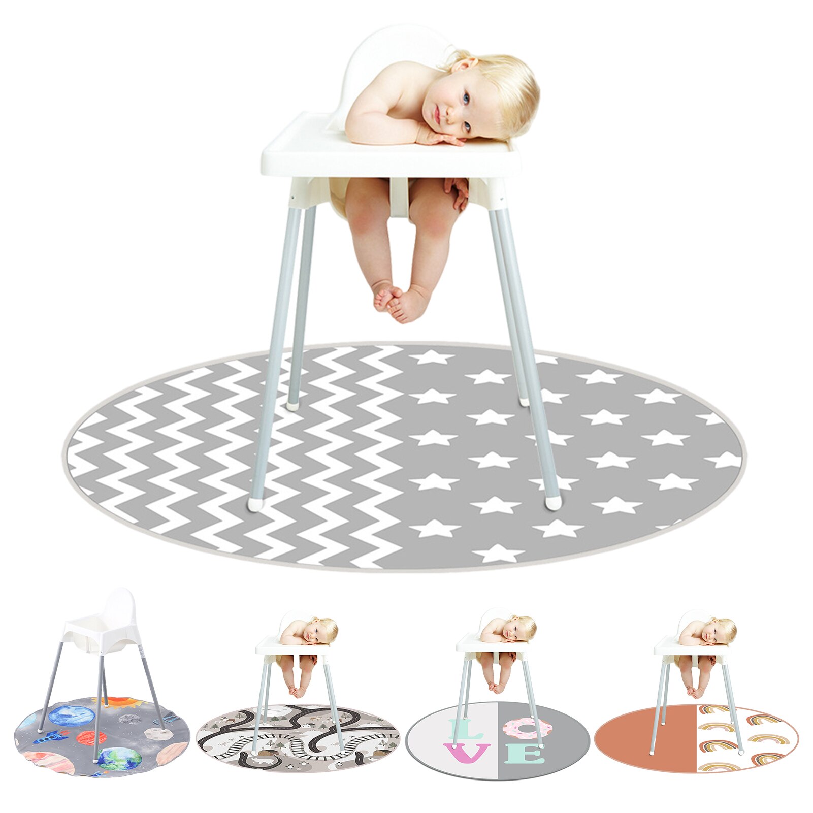 Hochstuhl Boden Schutz Matte Anti-Unterhose Silikon Stelle matt Baby Eatting matt freundlicher Runde Boden Krabbeln Spielen matt