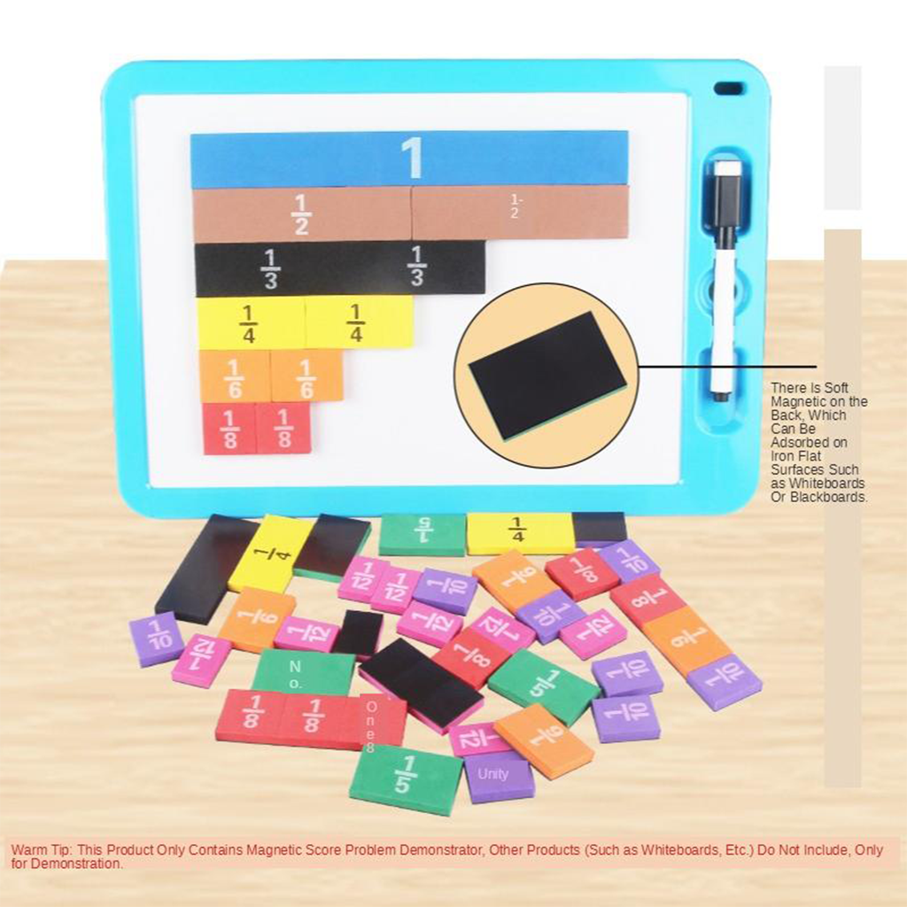 Magnetic Fraction Tiles Rainbown Math Learning Blocks Visual Aids for Kids