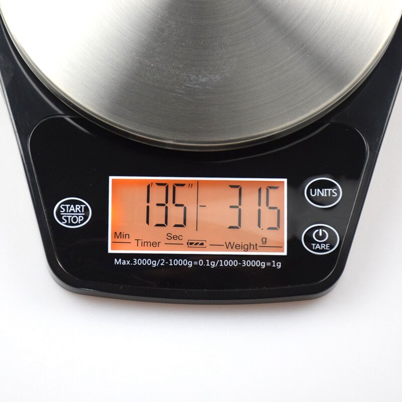 Dropp digital våg med timer 0.1-3000g v60 kaffe kök baksida skala kaffebryggare barista verktyg