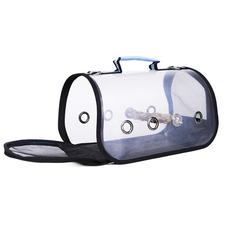 Portable Bird Carrier With Perch,Lightweight Large PVC Outside Small Bird Parrot Travel Bag/Backpack,Breathable Bird Travel Cage