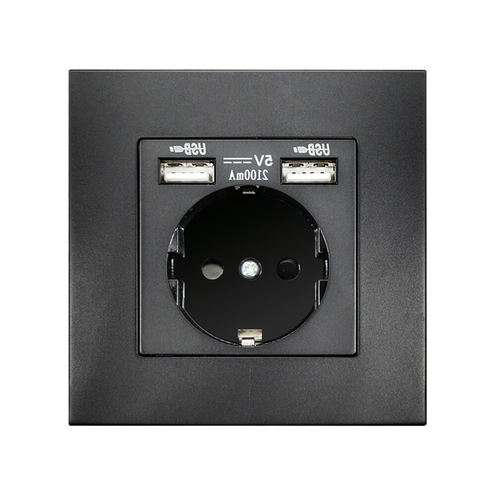 EU Standard Electrical Wall Charger Adapter Charging Wall Germany Plug Socket Power Outlets,16A,PC Panel,Bedroom socket