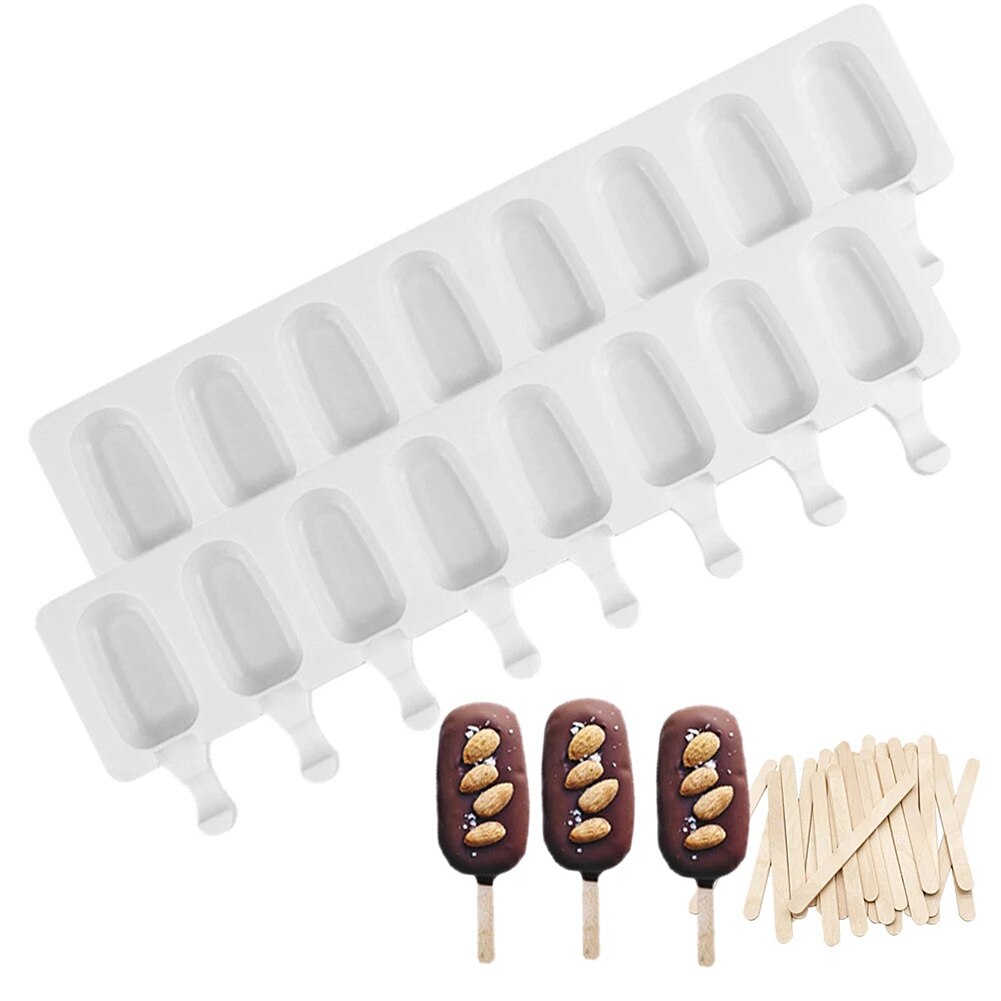 Molde para hacer polos de zumo de silicona genérica, práctico y duradero, accesorios de cocina portátiles, color blanco, reutilizable, 1 ud.