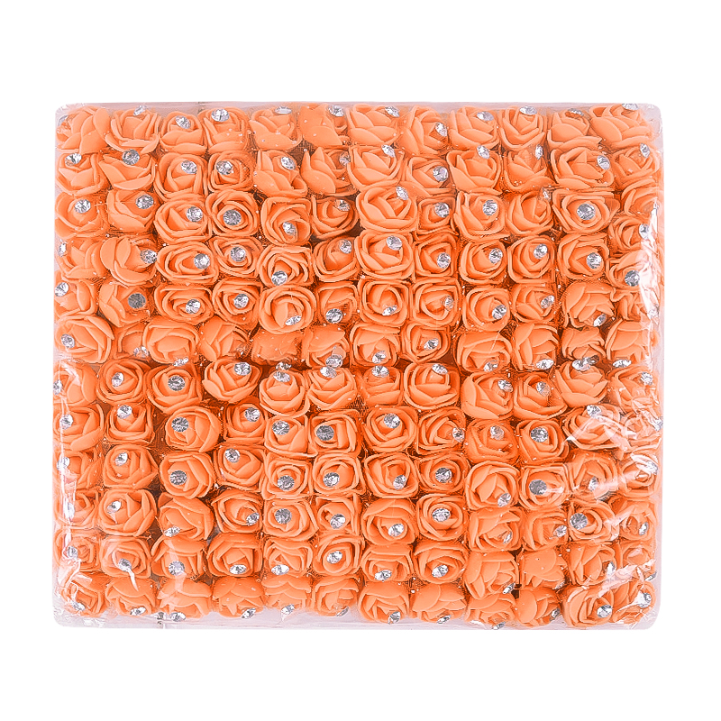 144 Stuks Mini Kunstbloemen Hoofd Met Strass Schuim Teddybeer Rozen Boeket Voor Bruiloft Home Decor Kerstkrans: Paars