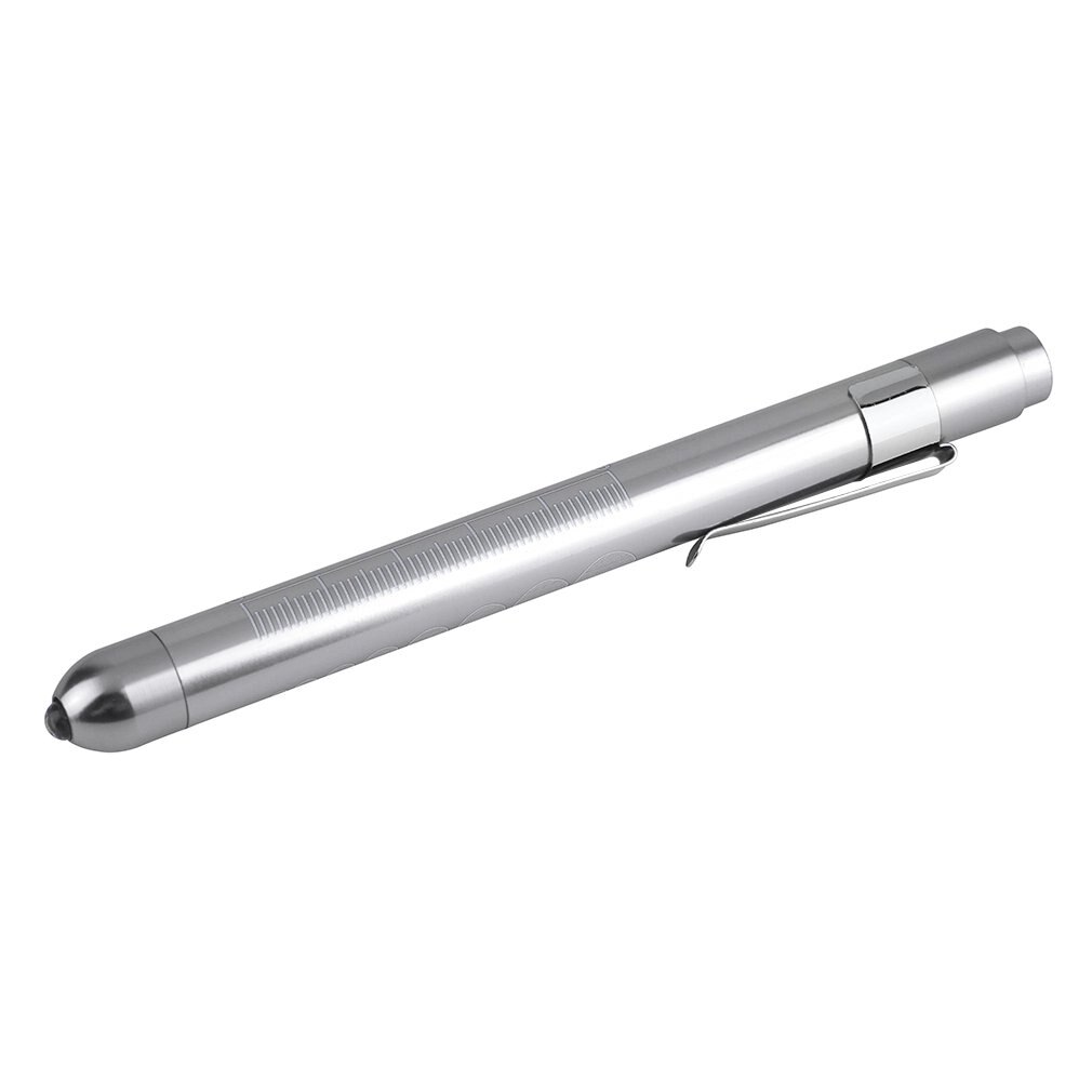 Luz de aluminio medial surrical Penlight doct-ors, linterna de pluma clínica con escala, primeros auxilios, cuidado de la boca/oreja: Blanco