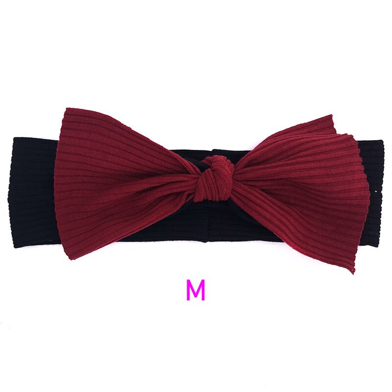 Bandeaux en coton côtelé pour -né garçon et fille, couvre-chef à nœud papillon, doux et extensible, accessoires pour cheveux: Black1M