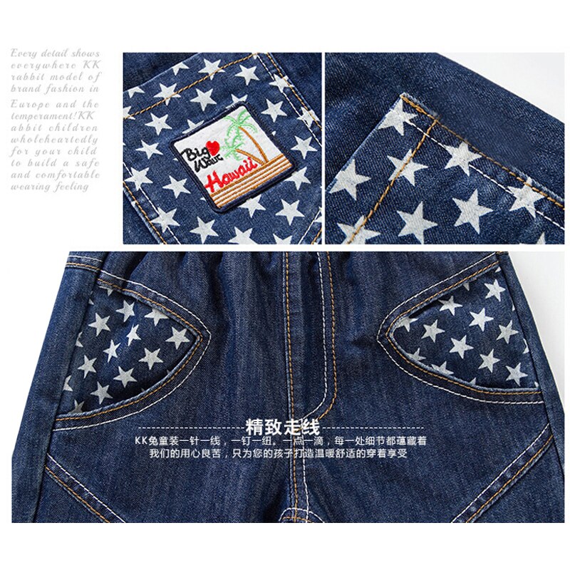 6-10 Jaar Jongens Winter Jeans Kinderen Vijf Ster Warme Thermische Katoenen Broek Kinderen Dikker Plus Fluwelen denim Broek