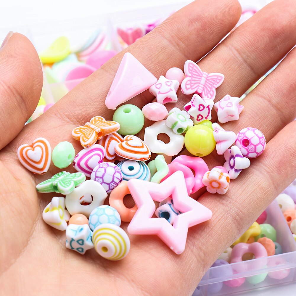 Børn gør det selv perler legetøj armbånd håndlavet gør det selv halskæde kunst håndværk piger prinsesse smykker håndværk sæt æske børn fødselsdag