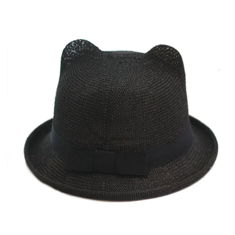 Sommar söt dam hatt med öra vanlig pappersfiber enkel solhatt flicka hatt hink mössa tecknad hatt andas kvinnor: 2