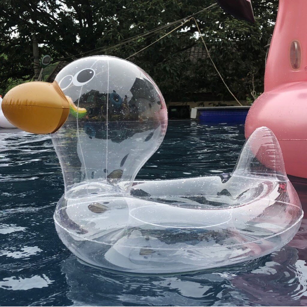 Gennemsigtig and oppustelig svømning cirkel pool flyde baby svømning ring vandsæde sommer fest pool legetøj til børn #yj