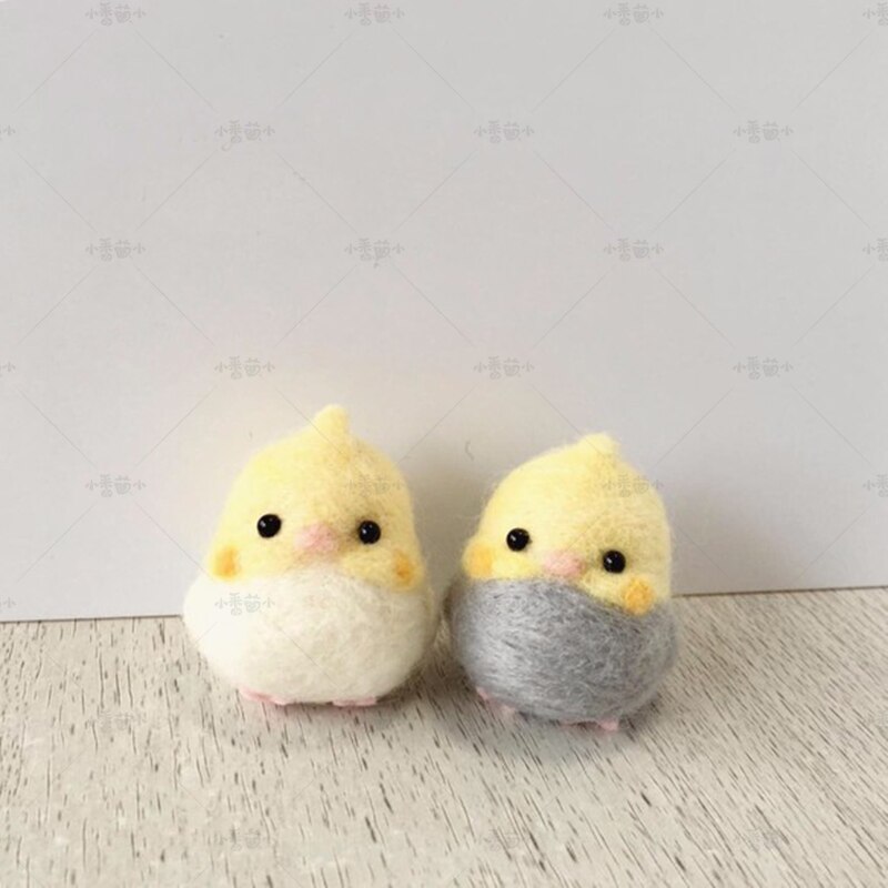 Cute Birds Wool Felt Craft DIY Non Finished Poked Set Handcraft Kit for Needle Material Pack