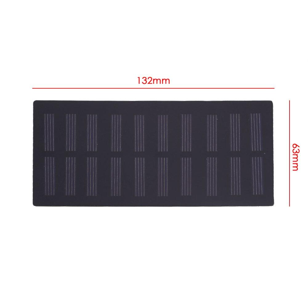 1W 5V 2000mAh 132x63mm Polycrystalline Silicon Solar Panels Battery Charger DIY Outdoor Charging