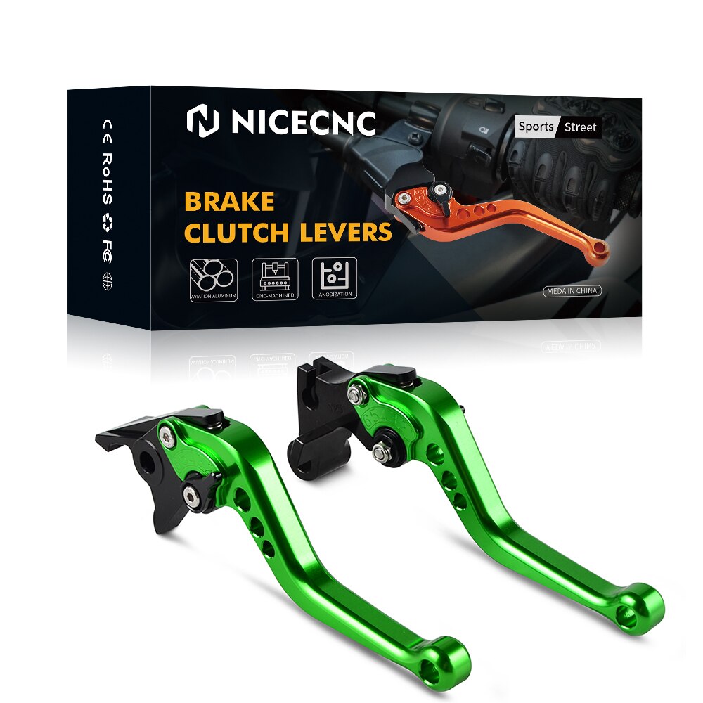 Alavanca de freio e embreagem para motocicleta, para kawasaki z900, z650, z 650, versys 650, versys 1000, ninja 650r/tablete vulcan/s 650cc: green  Short