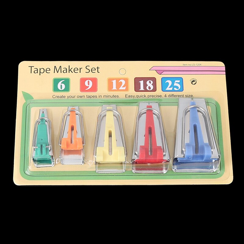 Set Van 4/5 Stof Bias Tape Maker Binding Tool Quilten Naaien 6/9/12/18/25mm AUG889