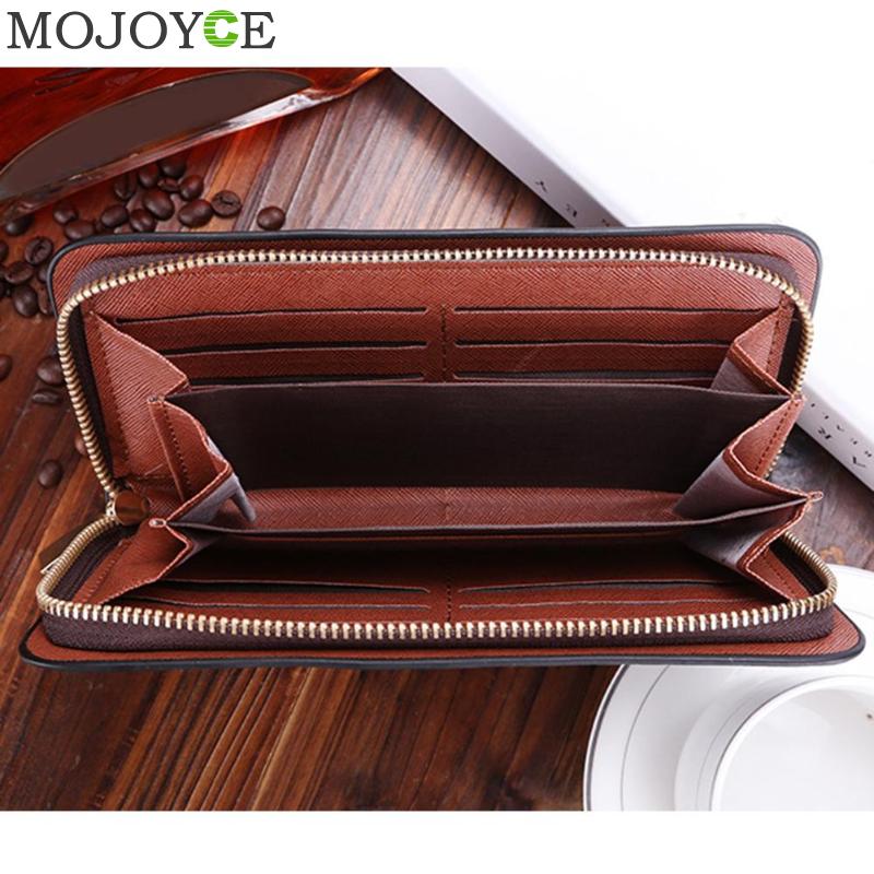 Men Business Zipper Wallet Male PU Leather Clutch Coin Purse Long ID Card Holder Card Bag Gentale Man Bag