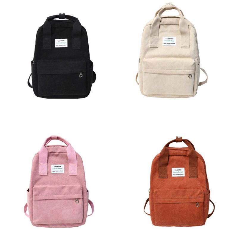 Ryggsäck corduroy ryggsäck casual college school daypack för tonåring 28gd