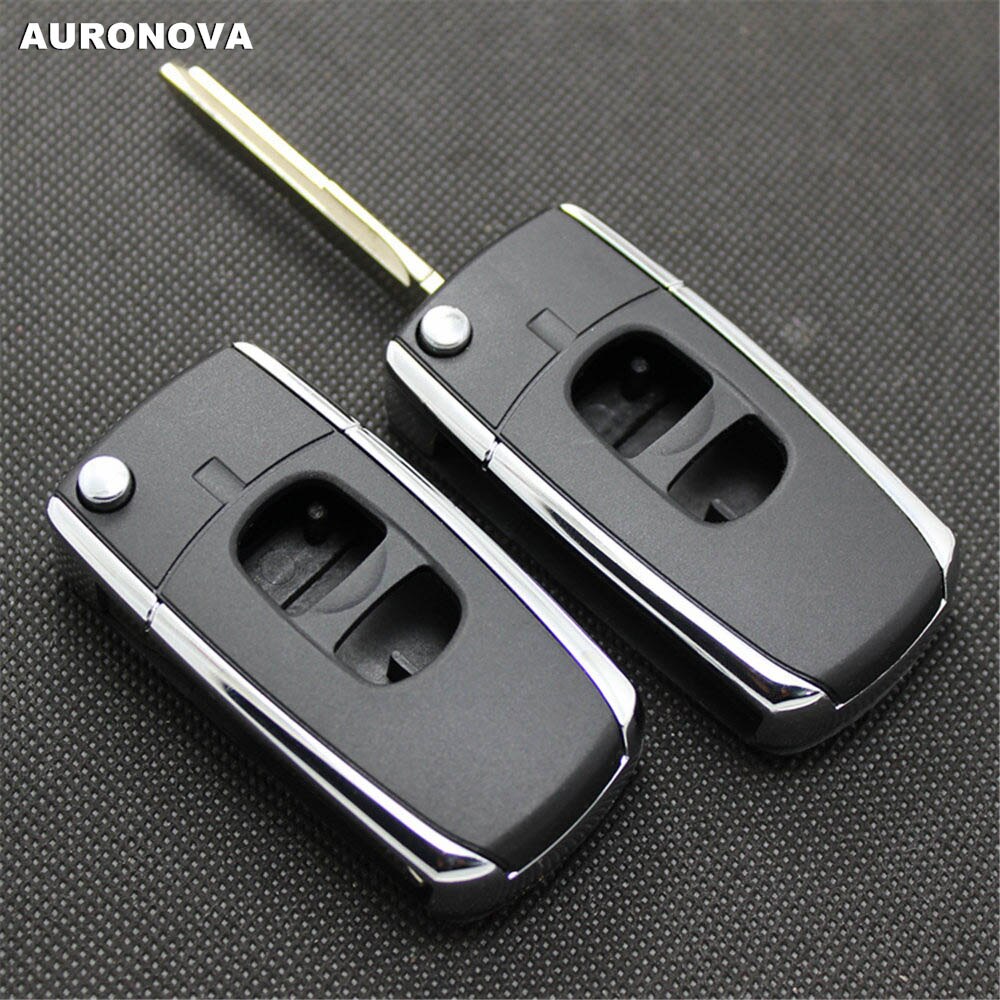 AURONOVA Upgrade Folding Key Shell for Mazda 323 Family 2 3 6 Series 2 Buttons Modified Remote Car Key Fob Case DIY