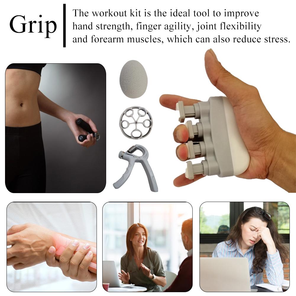 Hand Grip Strengthener Forearm Grip Workout Kit Grip Training Kit Adjustable Hand Gripper Finger Exerciser Fitness Equipments
